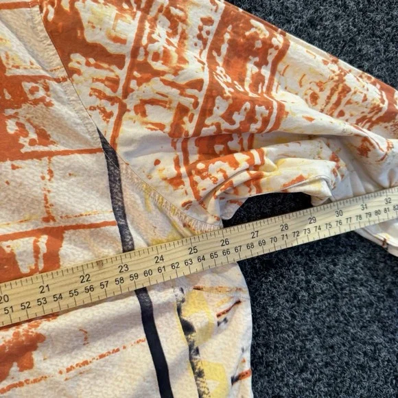 Harley Davidson L/S Button Up Shirt Cream /Orange Color Womens 2XL Nevada Co - Picture 5 of 8